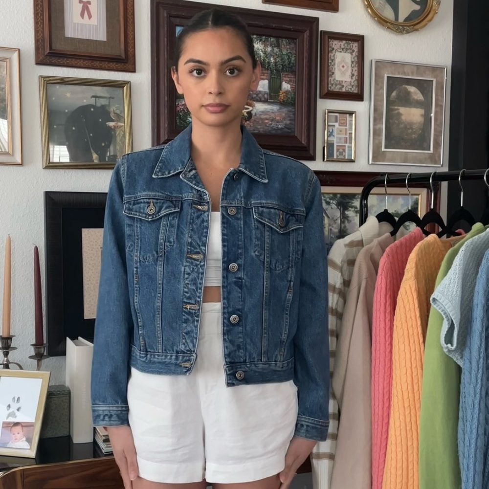 Liz Claiborne Cropped Jean Jacket